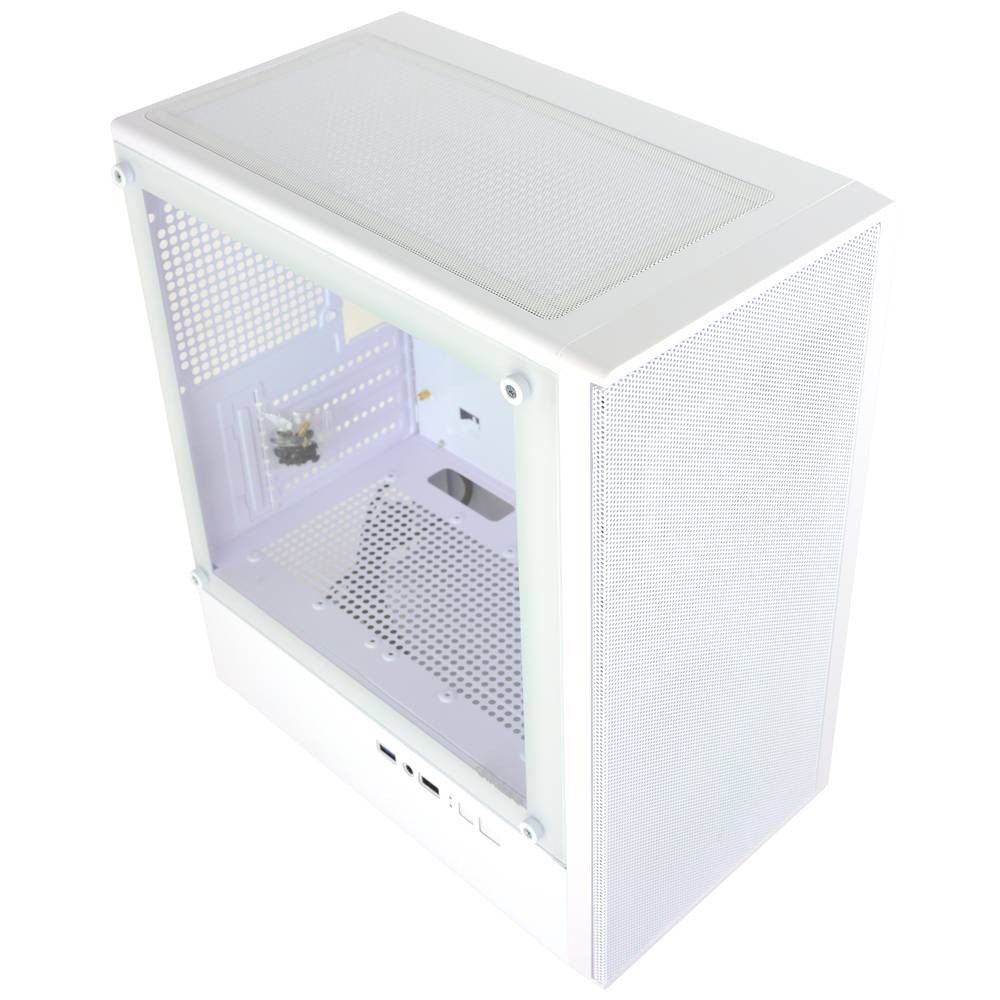 Корпус Ginzzu CL411 mATX передняя панель Сетка белый
