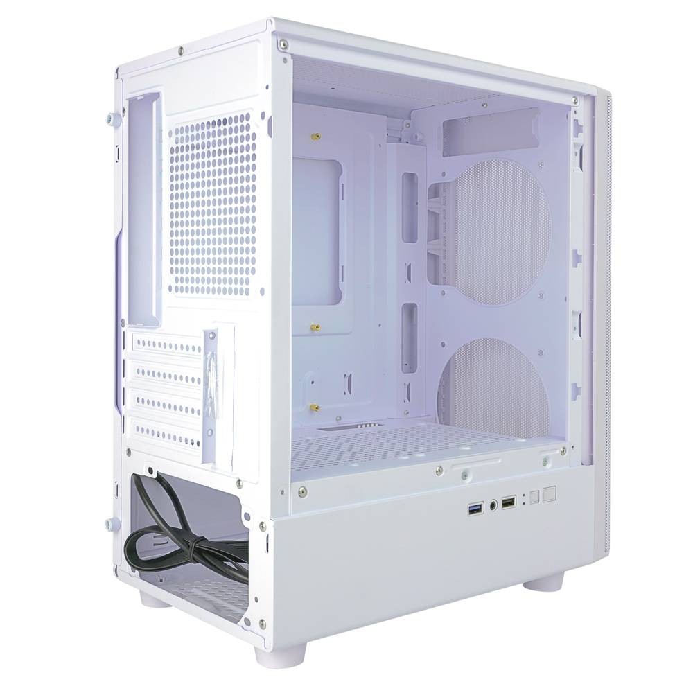 Корпус Ginzzu CL411 mATX передняя панель Сетка белый