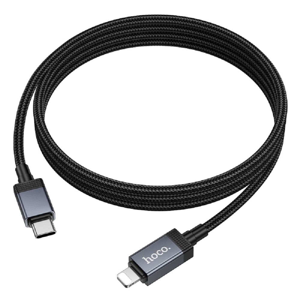 HOCO Кабель USB2.0 Hoco Type-C/Lightning, 2.4А, 27Вт, с дисплеем, X118, 1м, черный, коробка арт. HC-55064
