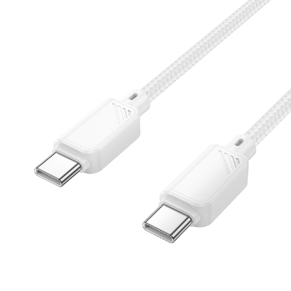 HOCO Кабель USB2.0 Hoco Type-C/Type-C, 3А, 60Вт, нейлоновая оплетка, X113, 1м, белый, коробка арт. HC-46215