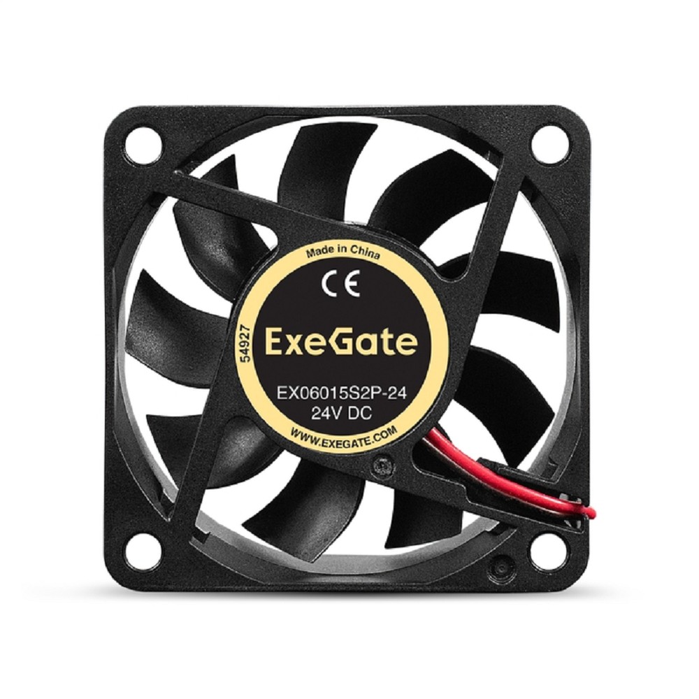 Exegate EX299905RUS Вентилятор 24В DC ExeGate EX06015S2P-24 (60x60x15 мм, Sleeve bearing (подшипник скольжения), 2pin, 4800RPM, 34dBA)
