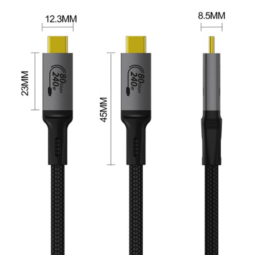 KS-is Кабель TH5 USB-C M USB-C M (KS-944B-1) 80Gbps, 240W, 1м