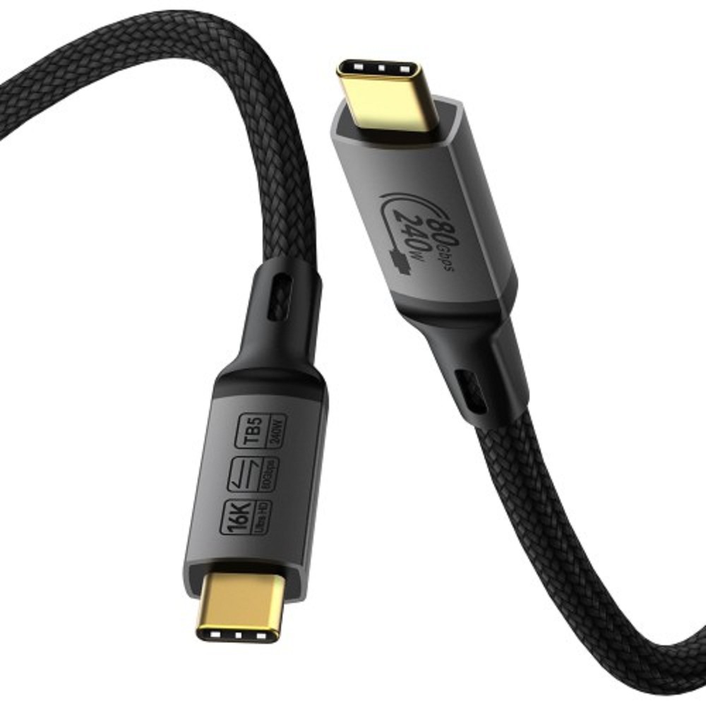 KS-is Кабель TH5 USB-C M USB-C M (KS-944B-1) 80Gbps, 240W, 1м
