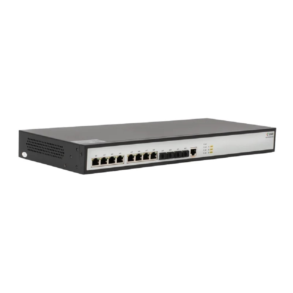 SNR Управляемый коммутатор уровня 2+, 8 портов 1/2.5/5/10GBASE-T, 4 порта 1/10G SFP+ встроенный БП ~220V AC арт. SNR-S5310X-8TX