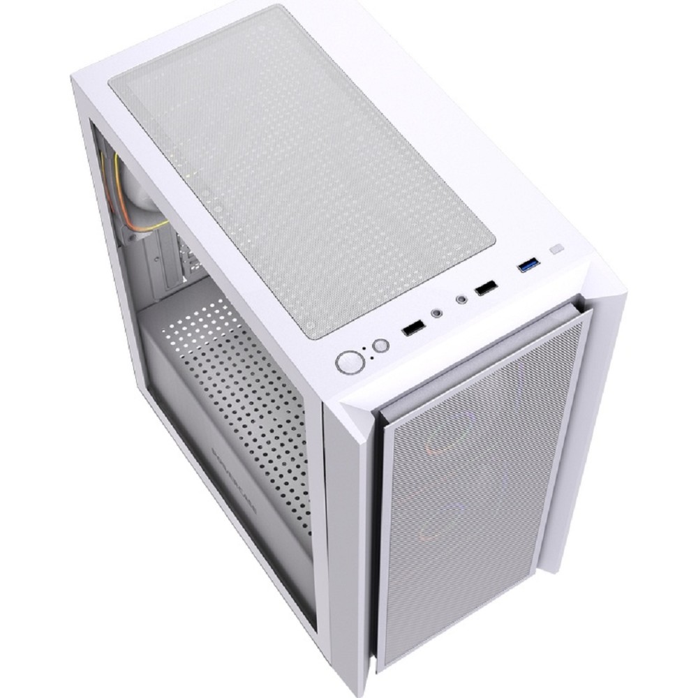 Powercase Корпус Mistral SM03 ARGB, Tempered Glass, 3x120mm ARGB PWM fans, белый, mATX (CMMSM03W-A3)