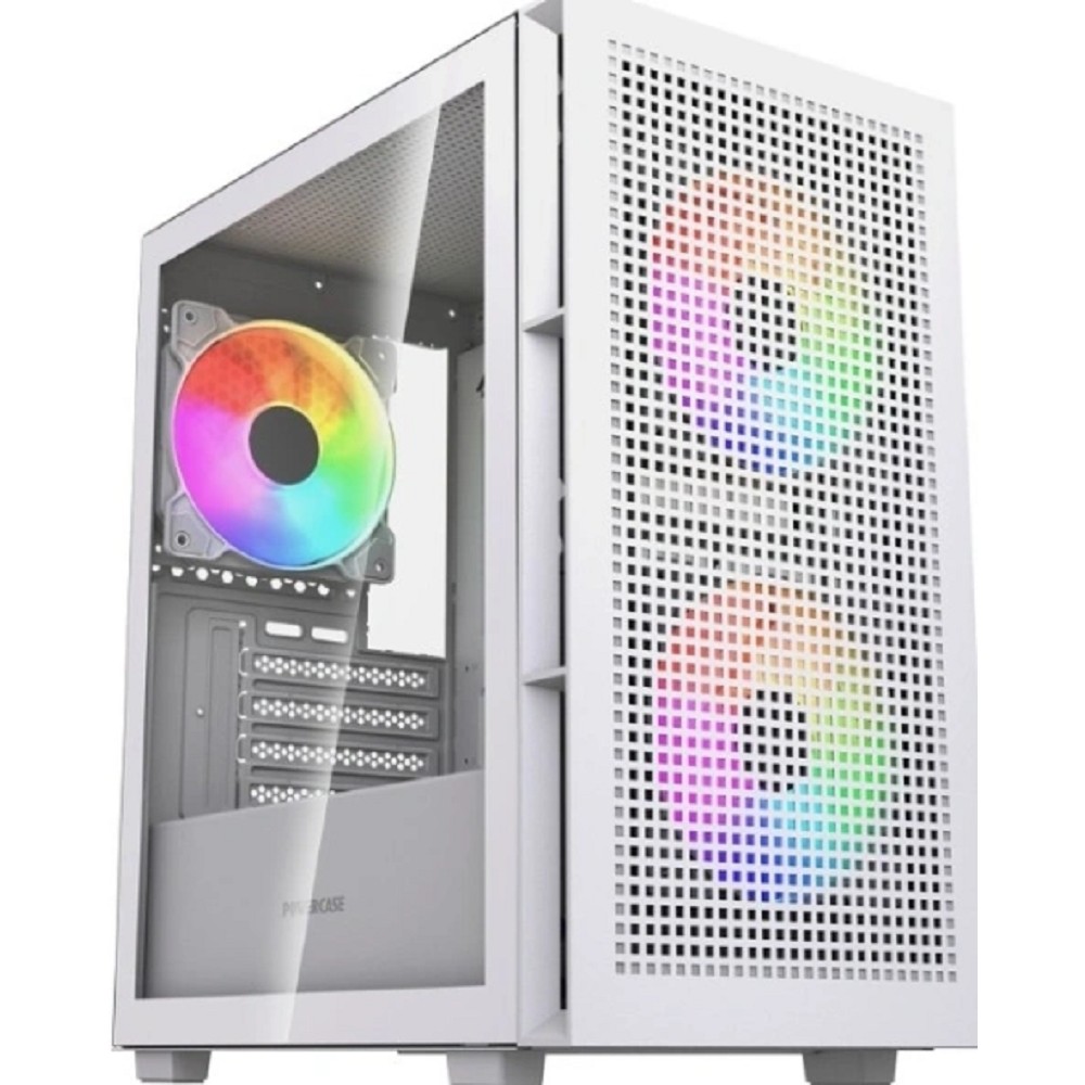 Powercase Корпус Mistral SM05 ARGB, Tempered Glass, 3x120mm ARGB PWM fans, белый, mATX (CMMSM05W-A3)
