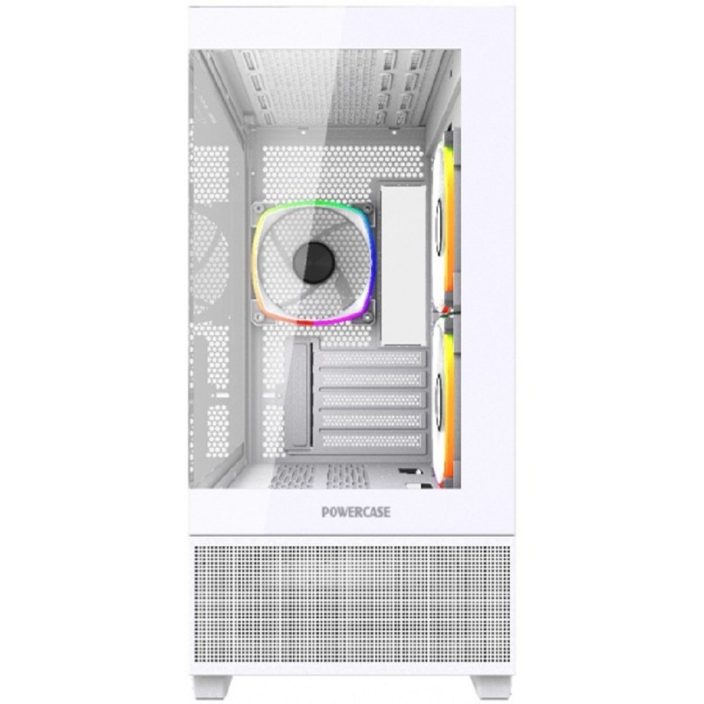 Powercase Корпус Vision Micro M1 ARGB, Tempered Glass, 3x 120mm ARGB fans, белый, mATX (CVMM1W-A3)