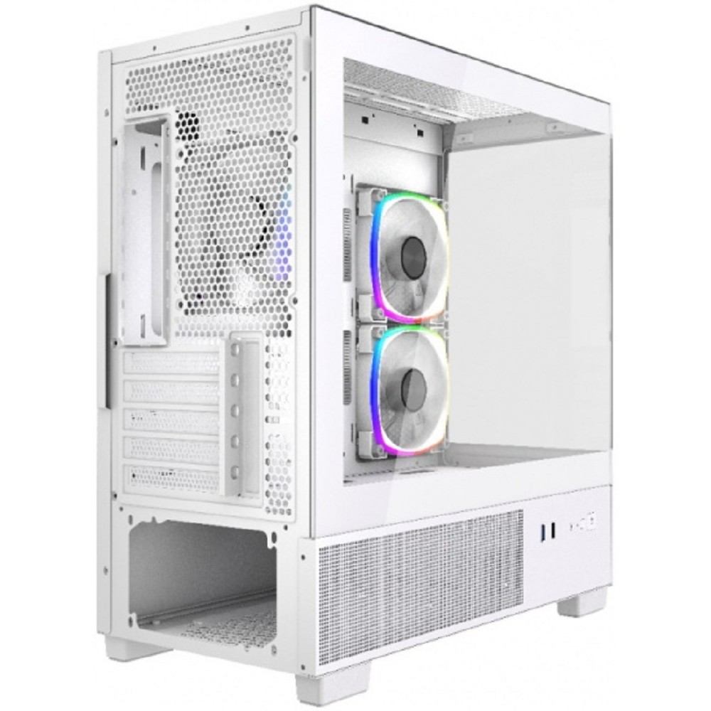 Powercase Корпус Vision Micro M1 ARGB, Tempered Glass, 3x 120mm ARGB fans, белый, mATX (CVMM1W-A3)