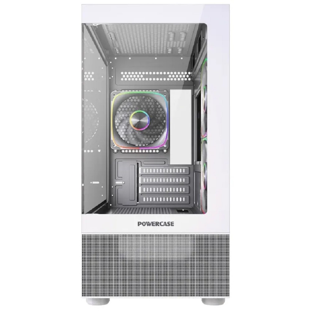 Powercase Корпус Vision Micro M2 ARGB, Tempered Glass, 3x 120mm ARGB PWM Fan, белый, mATX (CVMWM2-A3)