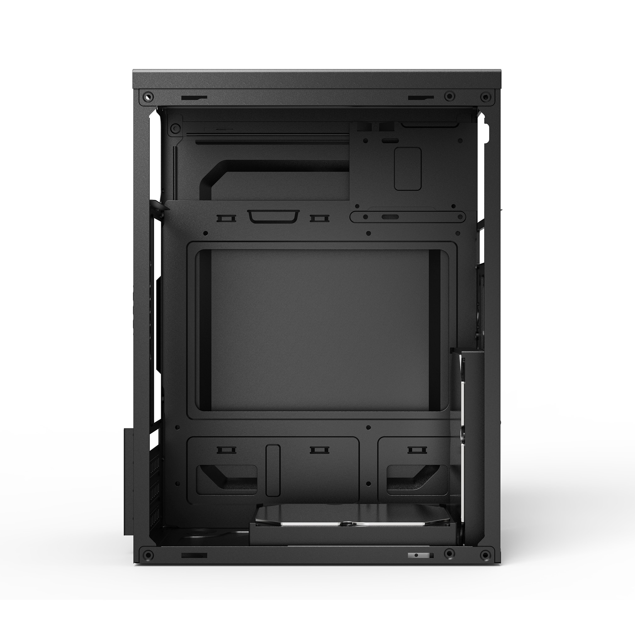 CBR Корпус mATX Minitower MX08, c БП PSU-ATX550-12MD (550W/120mm), 2*USB 2.0, HD Audio+Mic, Black [PCC-MATX-MX08-550W]
