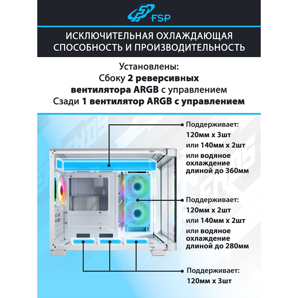 Повреждение упаковки FSP Корпус mATX Minitower S380-WA, White арт. S380-WA_DP