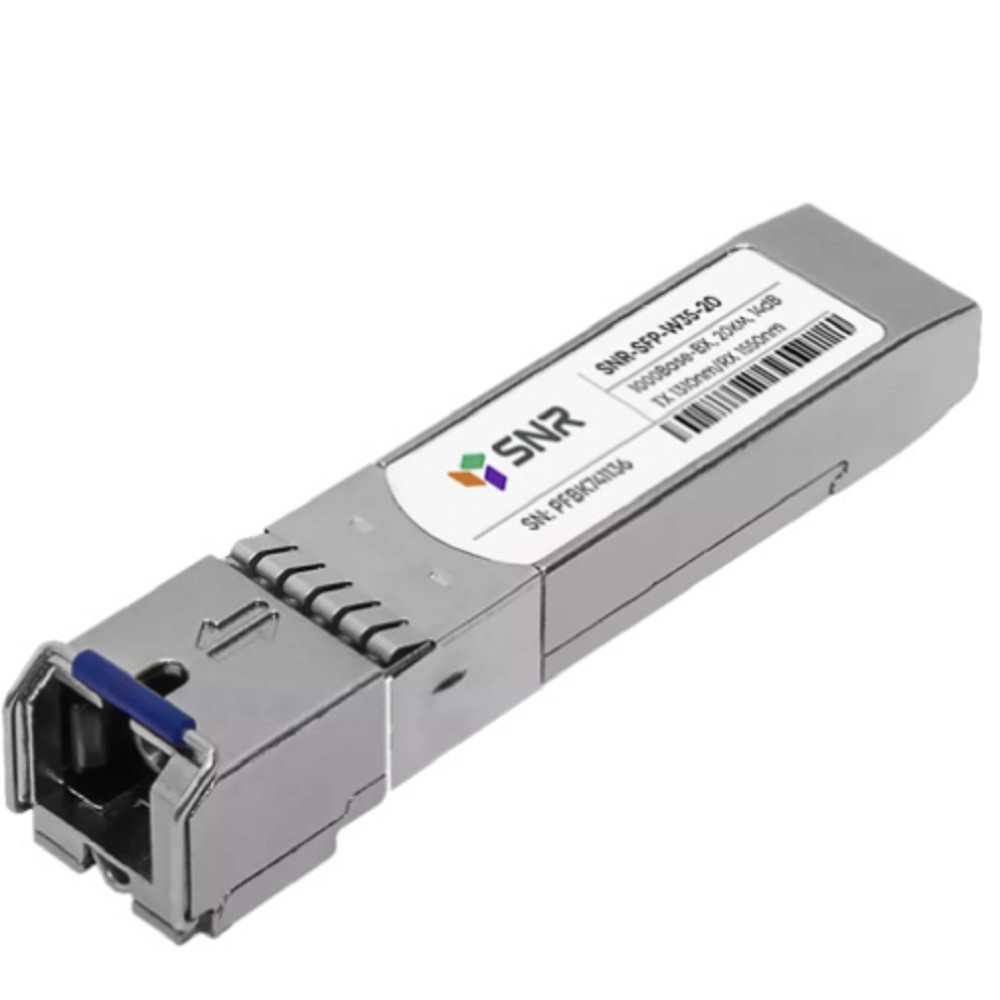 SNR SNR-SFP-W35-20-I Одноволоконный модуль, SFP WDM 1000Base-BX, разъем SC, рабочая длина волны Tx/Rx: 1310/1550нм, дальность до 20км (14dB), с поддержкой функции DDM