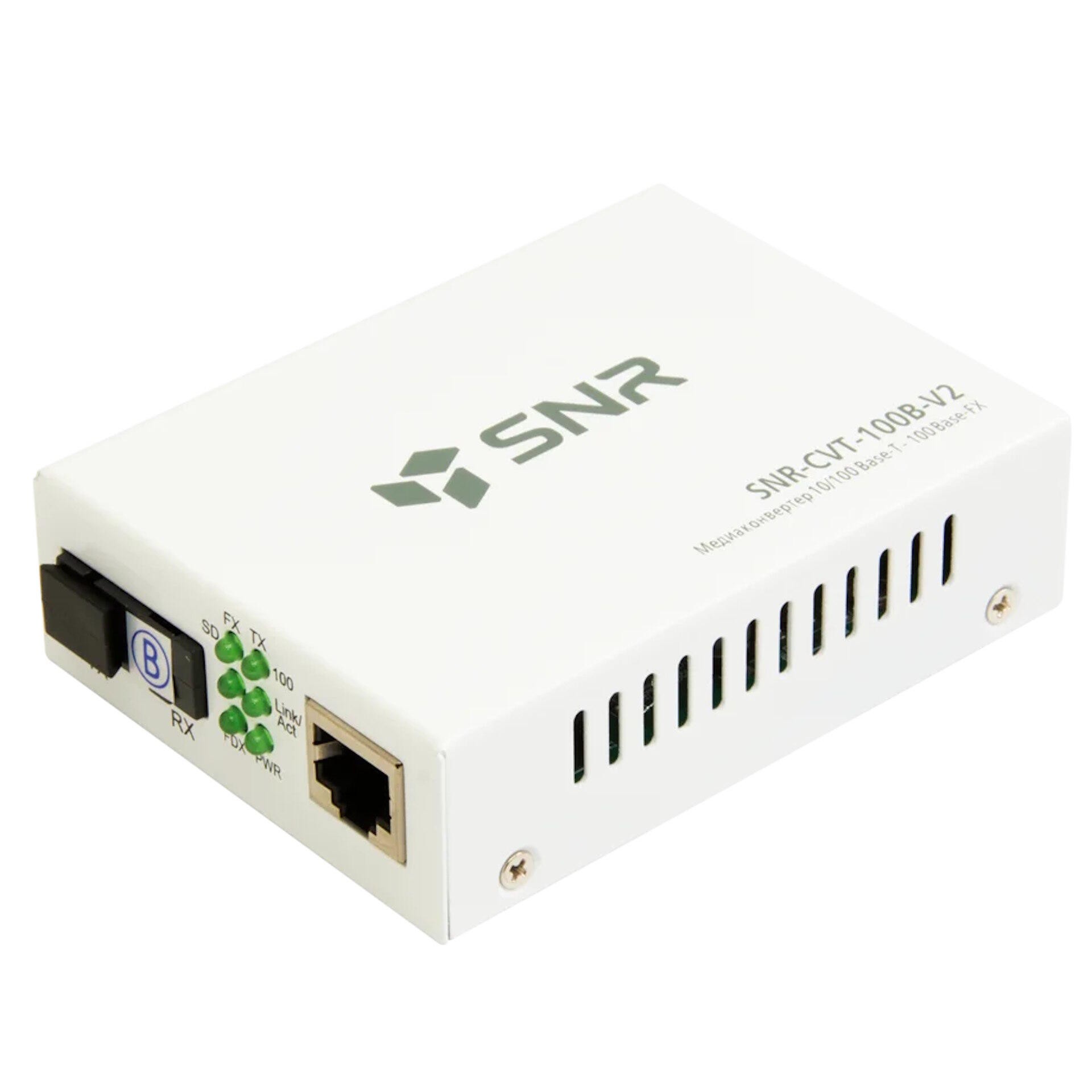 SNR Медиаконвертер  10/100-Base-T / 100Base-FX, Tx/Rx: 1550/1310нм, V2