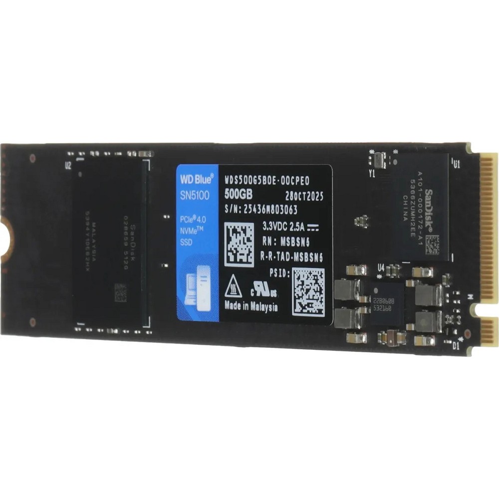 WD SSD M.2 500GB Blue SN5100 SSD WDS500G5B0E PCIe NVMe 4.0 x4 Western Digital