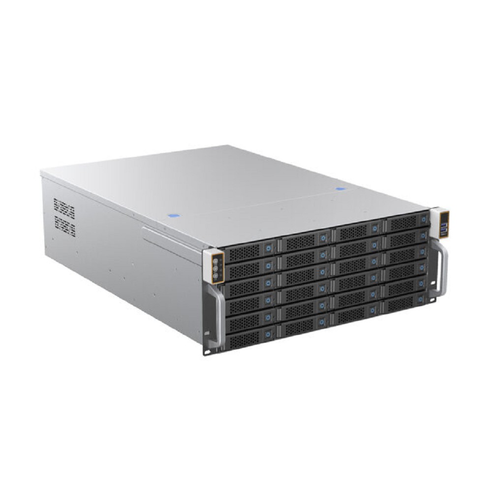Procase BS424-SAS12-B-0 Корпус 4U Rack server case 24 SATA III / SAS 12Gbit hotswap HDD 6*MiniSAS HD(8643), черный, без блока питания, глубина 650мм, MB 12"x13"