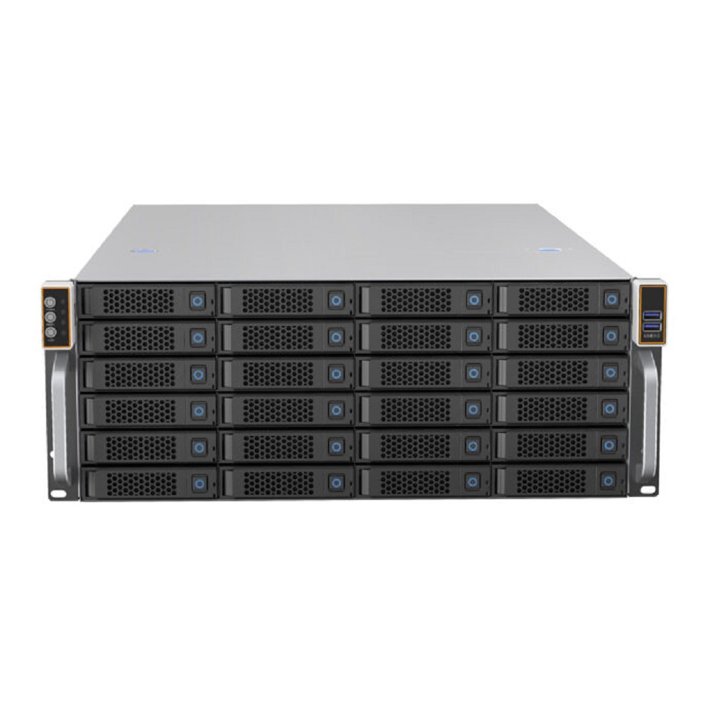 Procase BS424-SAS12-B-0 Корпус 4U Rack server case 24 SATA III / SAS 12Gbit hotswap HDD 6*MiniSAS HD(8643), черный, без блока питания, глубина 650мм, MB 12"x13"