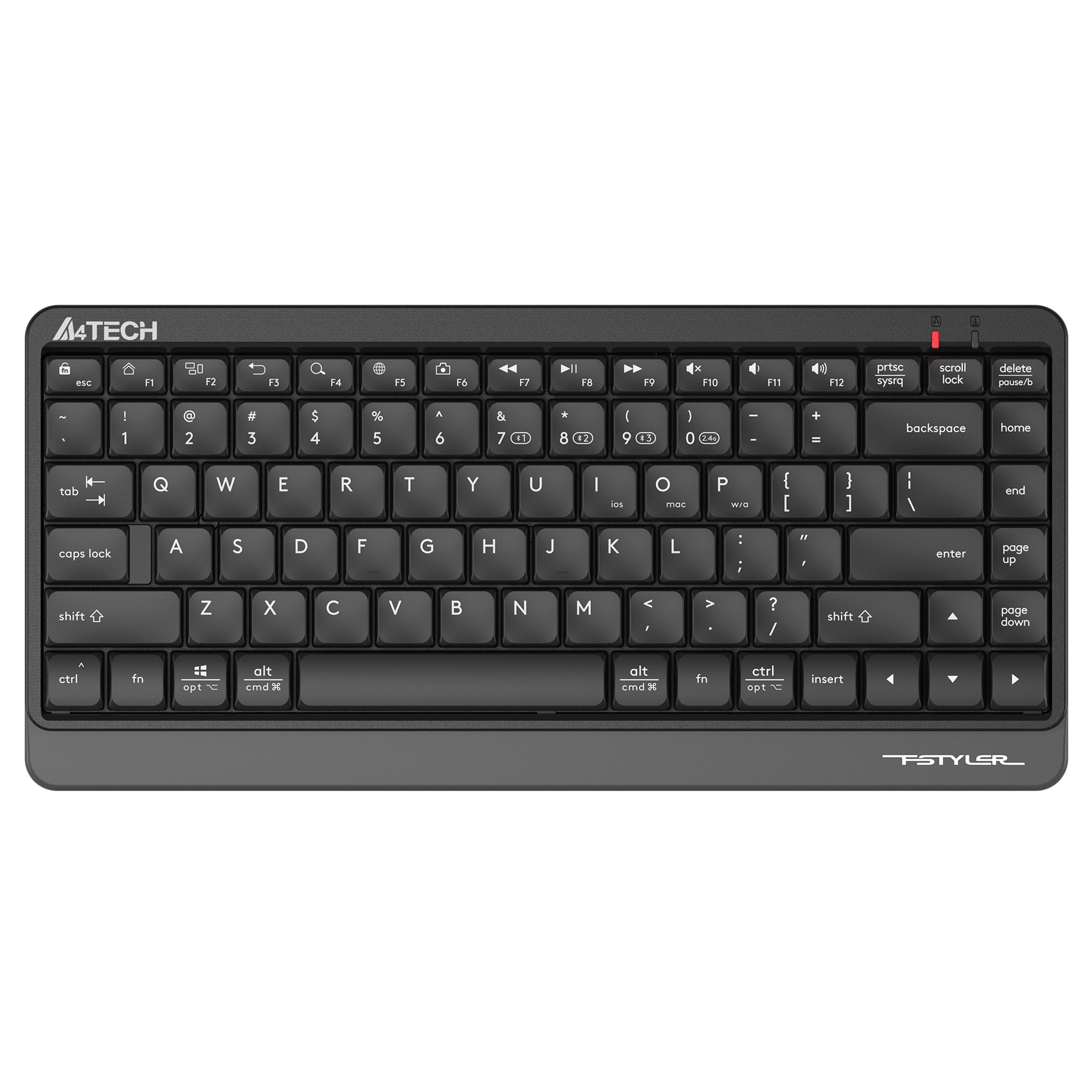 Повреждение упаковки Клавиатура A4Tech Fstyler FBK11 черный/серый USB беспроводная BT/Radio slim [1595334] арт. FBK11 GREY_DP