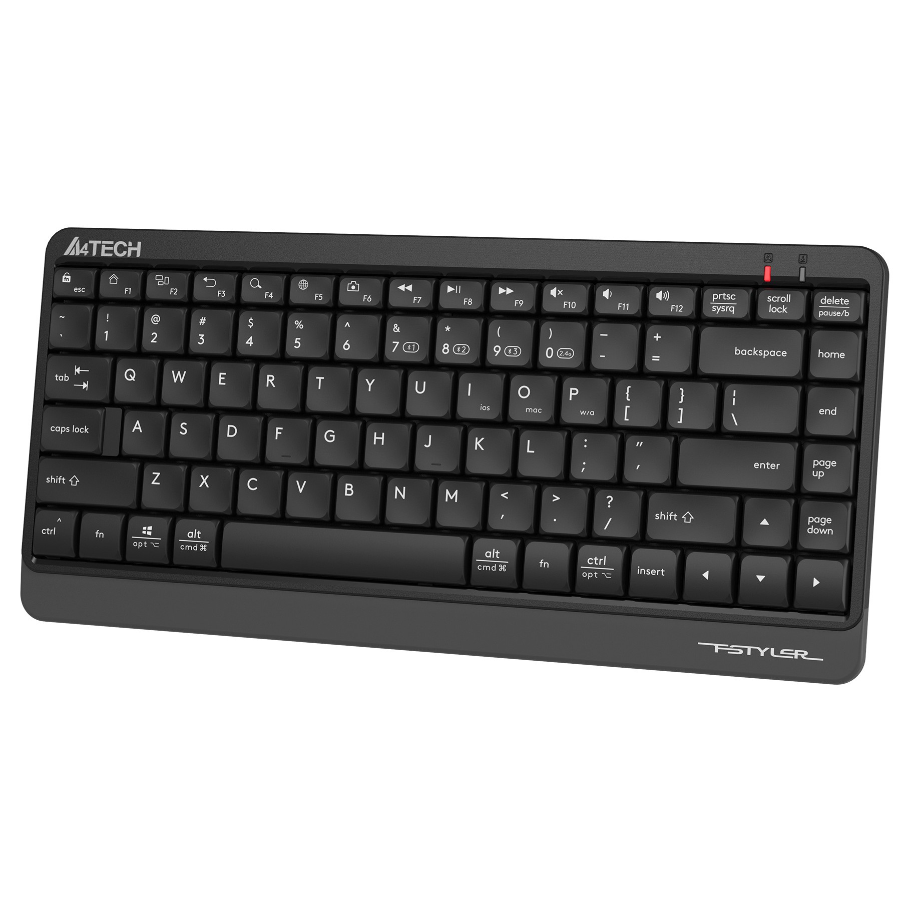 Повреждение упаковки Клавиатура A4Tech Fstyler FBK11 черный/серый USB беспроводная BT/Radio slim [1595334] арт. FBK11 GREY_DP