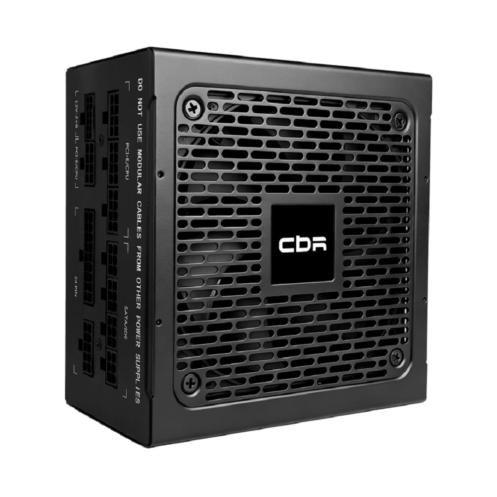 Блок питания CBR ATX 850W, 80+ Gold, Full Modular, DC-DC, APFC, 12cm fan, 20+4pin/1*PCIE5.1(12+4pin)/1*8+(4+4)pin/2*6+2pin/3*IDE/6*SATA/1*FDD, 1.5м кабель питания, чёрный [PSU-ATX850-12MG]