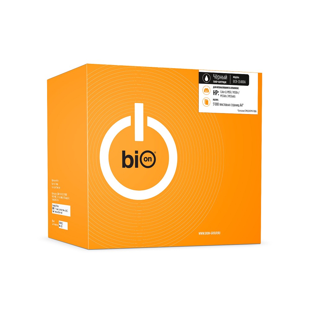 Повреждение упаковки Bion BCR-CE400A Картридж для HP LaserJet Enterprise M551/M575, HP LaserJet M570, HP LaserJet Pro M570 (5000 стр.), Черный, с чипом