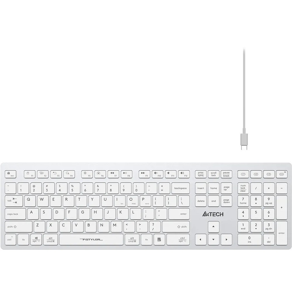 Повреждение упаковки Клавиатура A4Tech Fstyler FBX50C белый USB беспроводная BT/Radio slim Multimedia (FBX50C WHITE) арт. FBX50C WHITE_DP