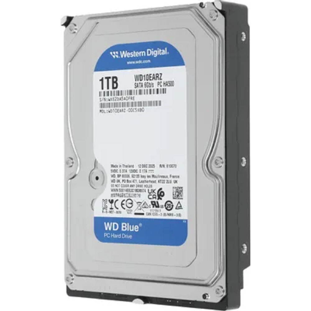 Western Digital Blue HDD 3.5" SATA 1TB, 5400 rpm, 64MB buffer, WD10EARZ, 1 year
