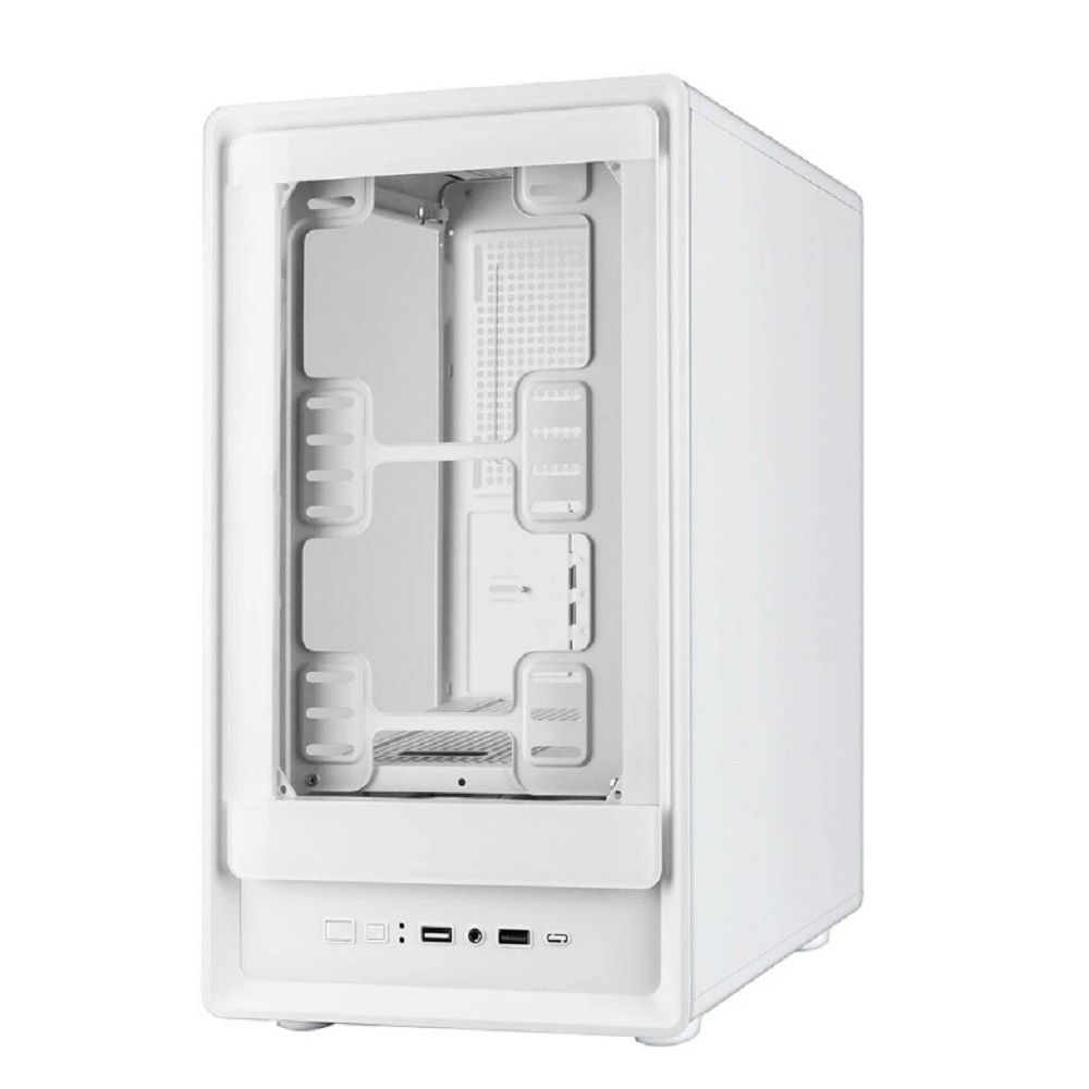 Корпус Ginzzu CL420 mATX передняя панель Стекло белый