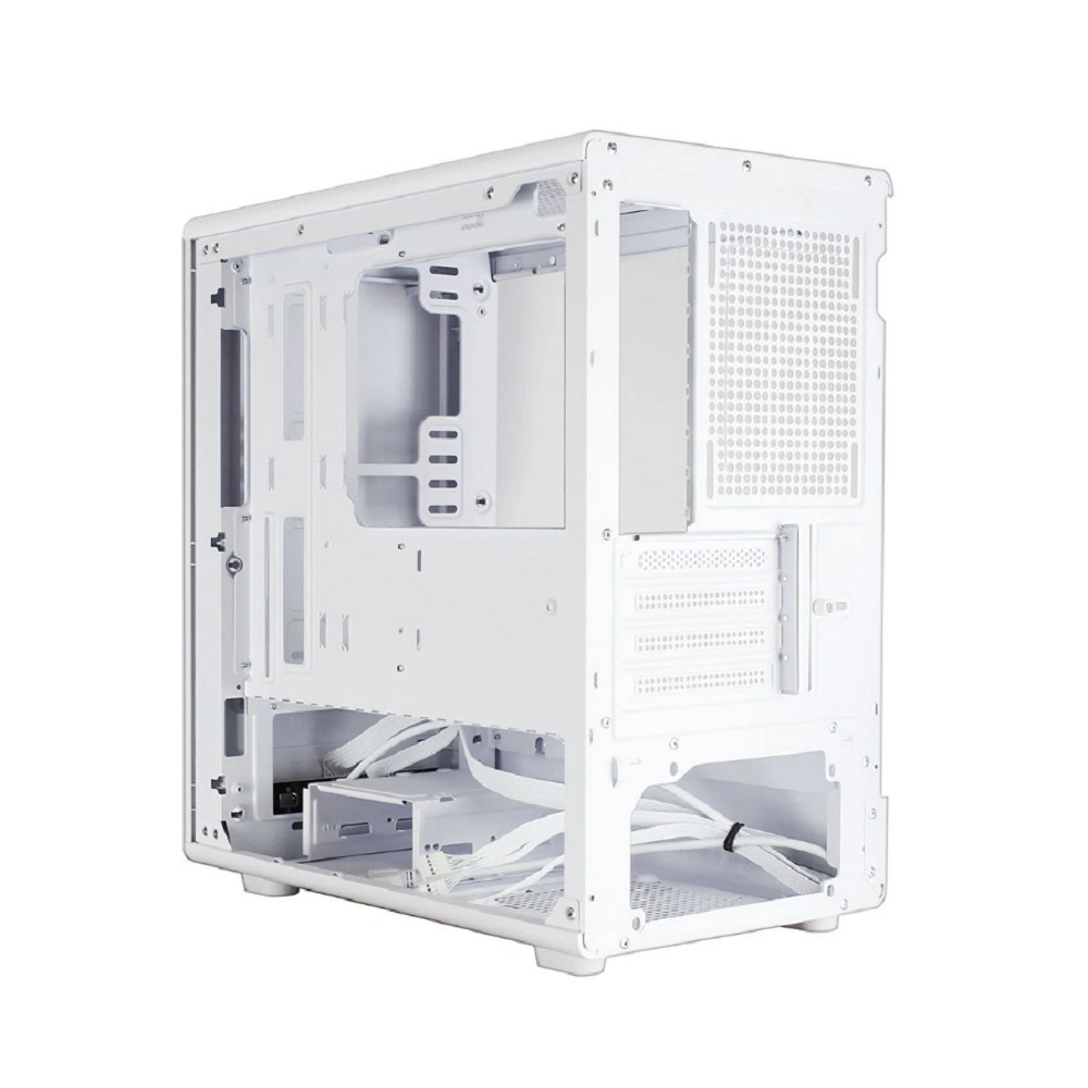 Корпус Ginzzu CL420 mATX передняя панель Стекло белый