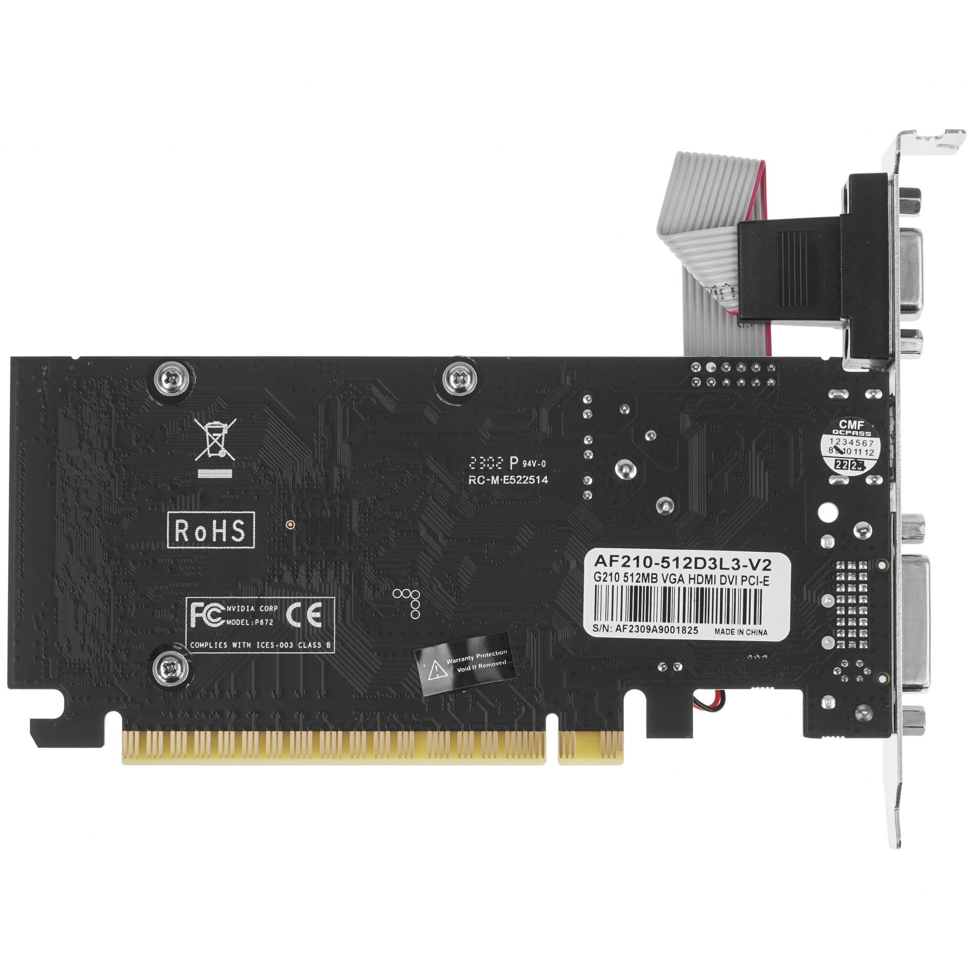 Повреждение упаковки Видеокарта AFOX G210 512MB DDR3 VGA/DVI/HDMI 1FAN LP (AF210-512D3L3-V2) RTL арт. AF210-512D3L3-V2_DP