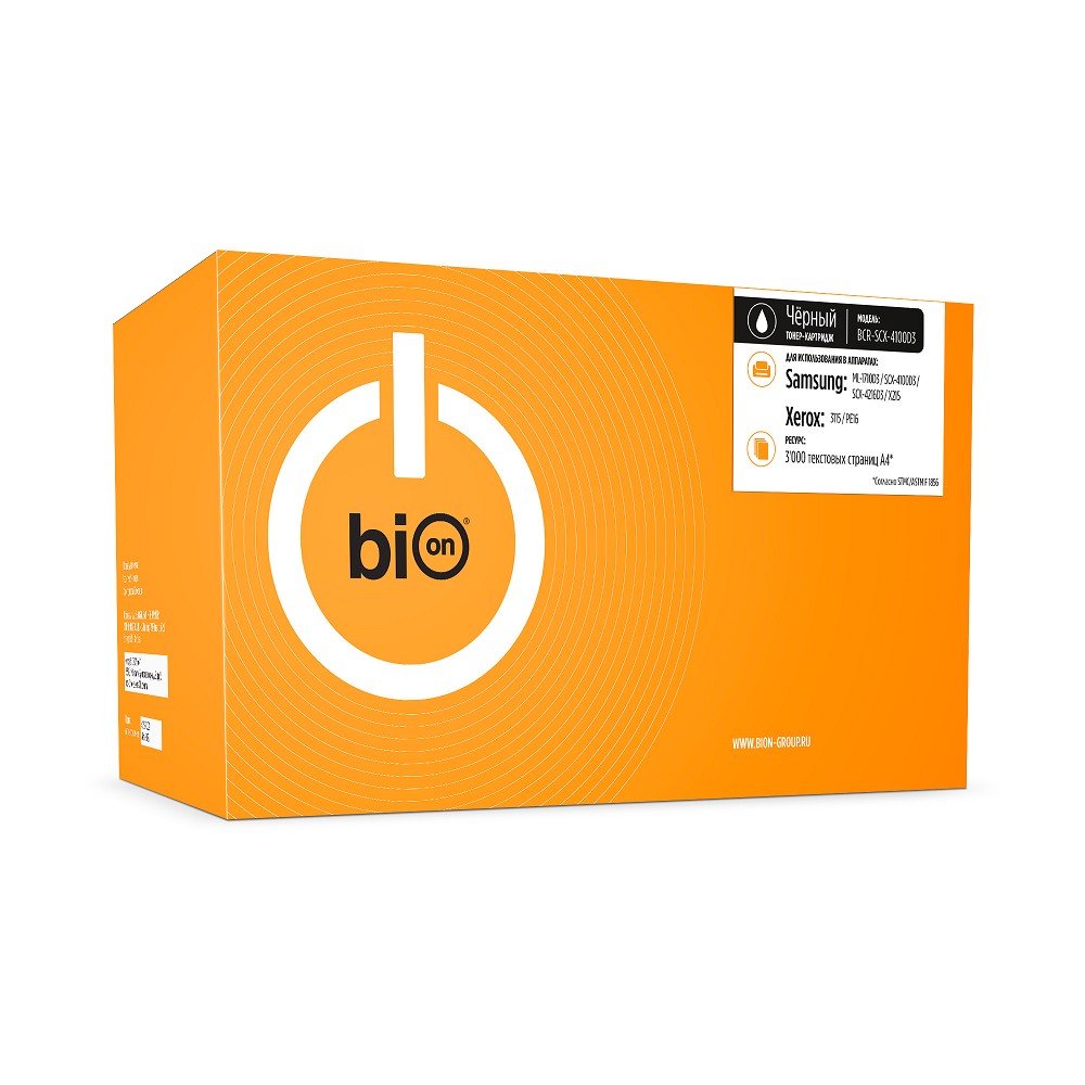 Повреждение упаковки Bion BCR-SCX-4100D3 Картридж для Samsung { ML-1500/1510/1710/1710P/1740, SCX-4016/4100/4116/4216F, SF-560/565P/750; Xerox Phaser 3115/3120/3121/3130, WorkCentrePE16 } (3000 стр. Bion Cartridge арт. BCR-SCX-4100D3_DP