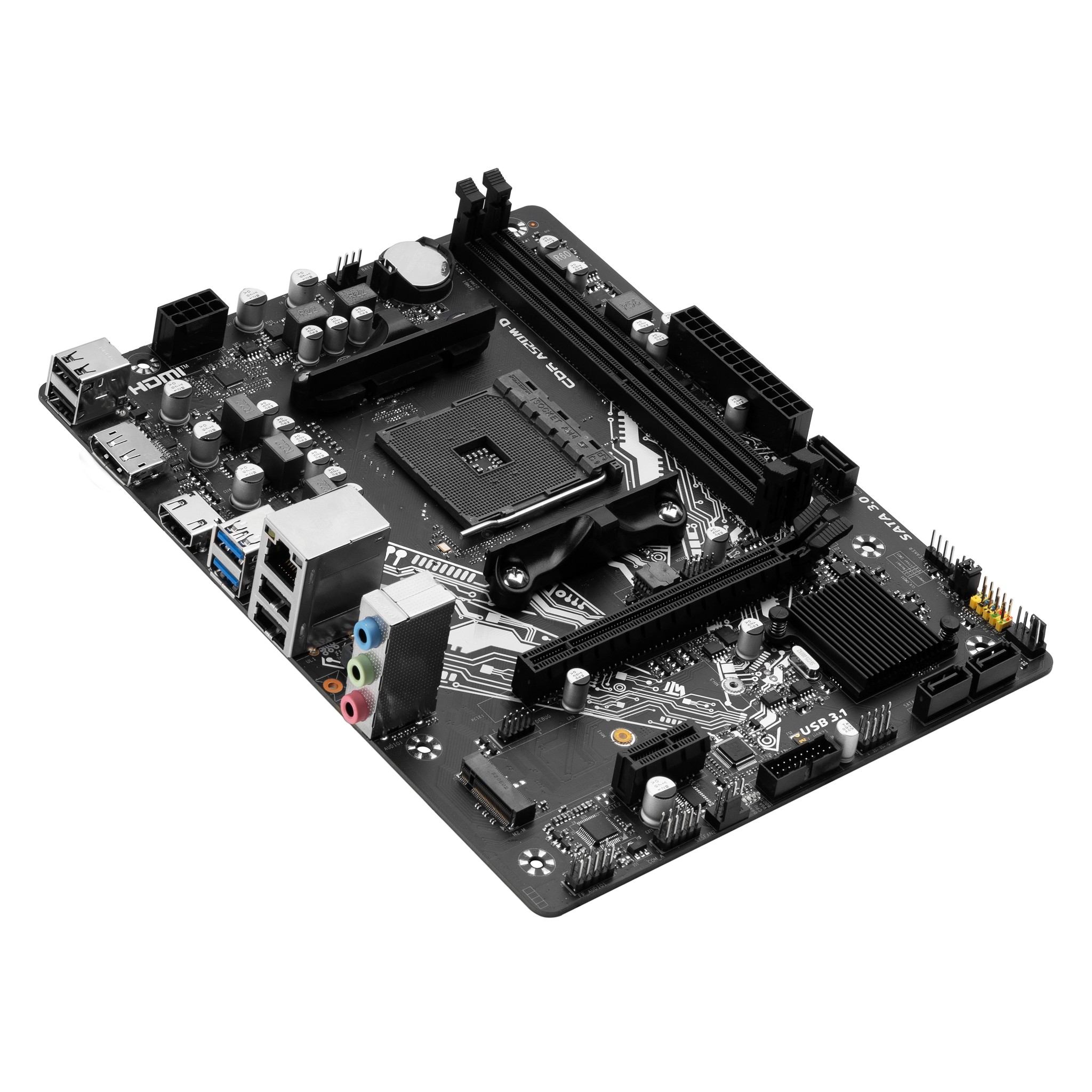 Материнская плата CBR A520M-D (Chipset A520, Socket AM4, 2*DDR4, DP+HDMI,1*PCIEx16,1*PCIEx1,1*M.2 NVME,3*SATA3,4*USB 3.0+6*USB 2.0,LAN 1Gb) арт. MB-MSA520M-D-D4-DP-HDMI-RTL