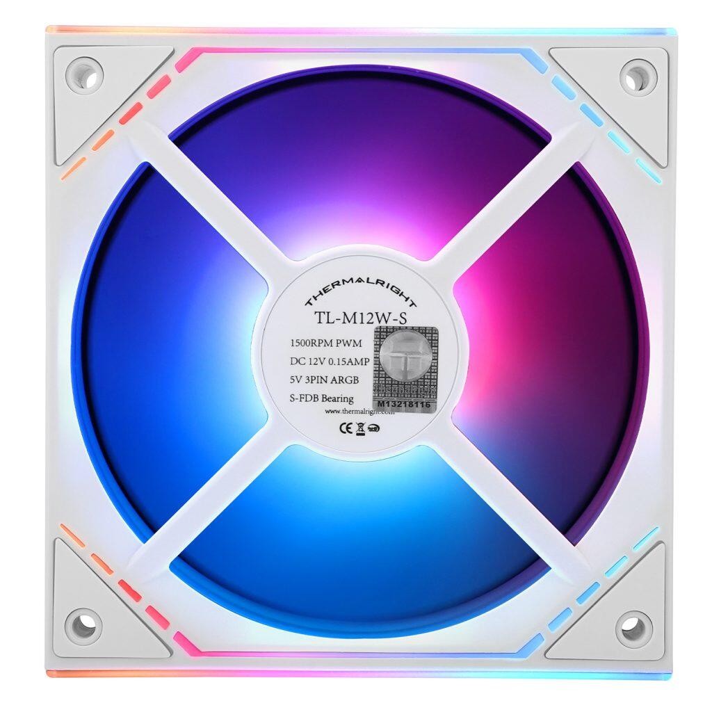 Thermalright Комплект вентиляторов (3 шт.) TL-M12W-S X3 (Pack of 3) / ARGB / 120mm PWM / TRTLM12WS.3P