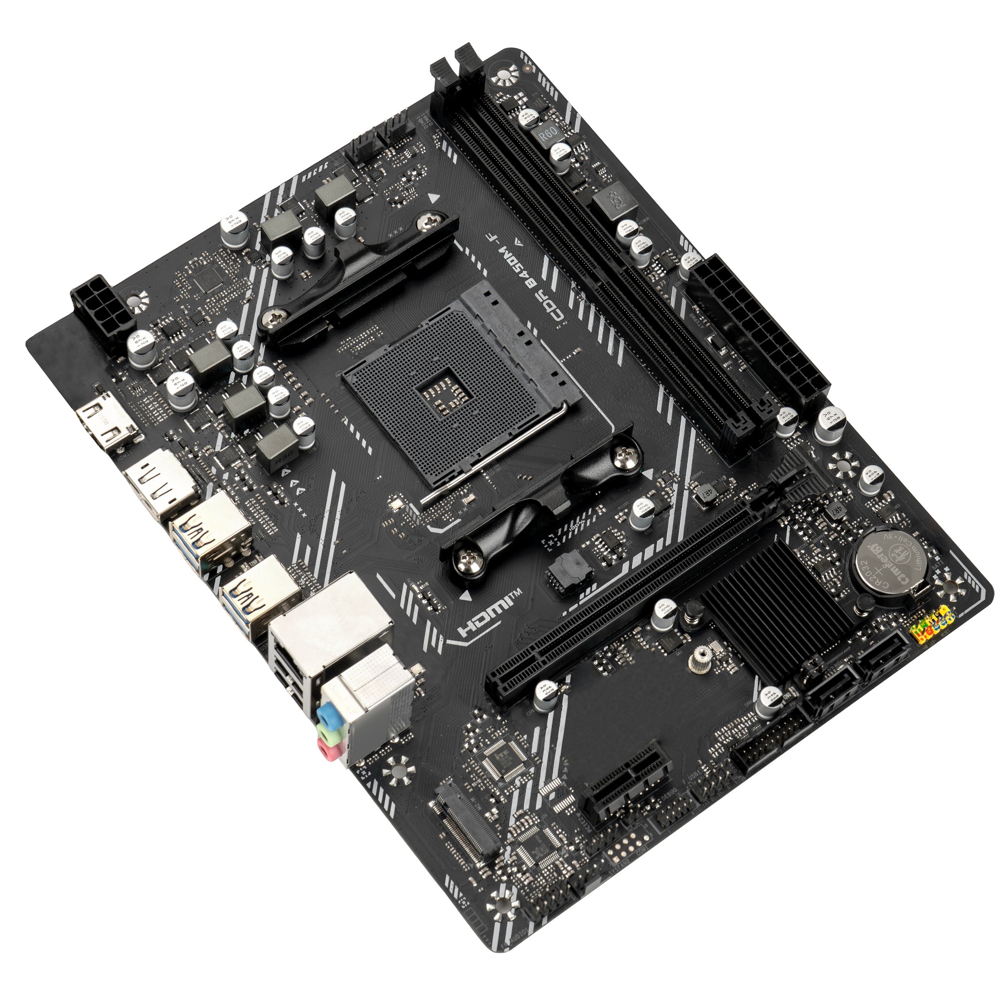 Материнская плата CBR B450M-F {Socket AM4, 2*DDR4, mATX, DP+HDMI, 1*PCIEx16/1*PCIEx1/1*M.2(NVME & SATA), 2*SATA3, 6*USB 3.0+4*USB 2.0, LAN 1Gb} арт. MB-MSB450M-F