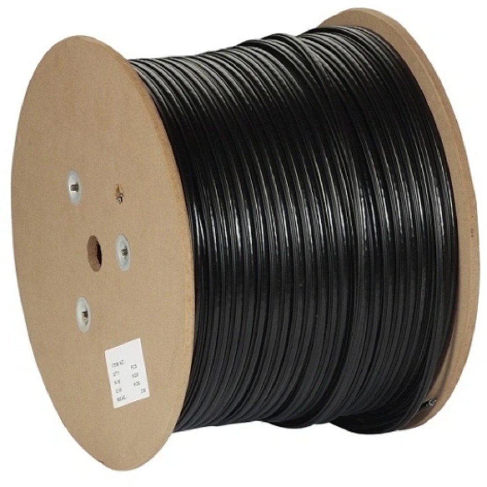 Exegate EX300625RUS Кабель ExeGate UTP4-C5e-CCA-S24-SW-OUT-PE-BK-305 UTP 4 пары кат.5e CCA, 0.5мм (24AWG), внешн., с тросом, 305м, черн., PE