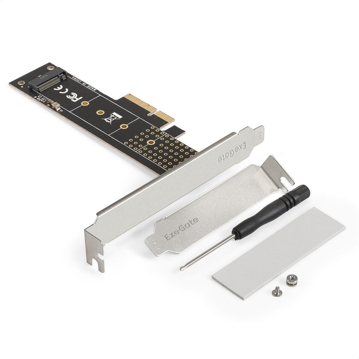 Exegate EX300629RUS Переходник ExeGate EXE-570 (M.2 M key -> PCI-E x4 v3.0 для установки SSD 2230/2242/2260/2280/22110 M.2 M key в слот PCI-E x4)