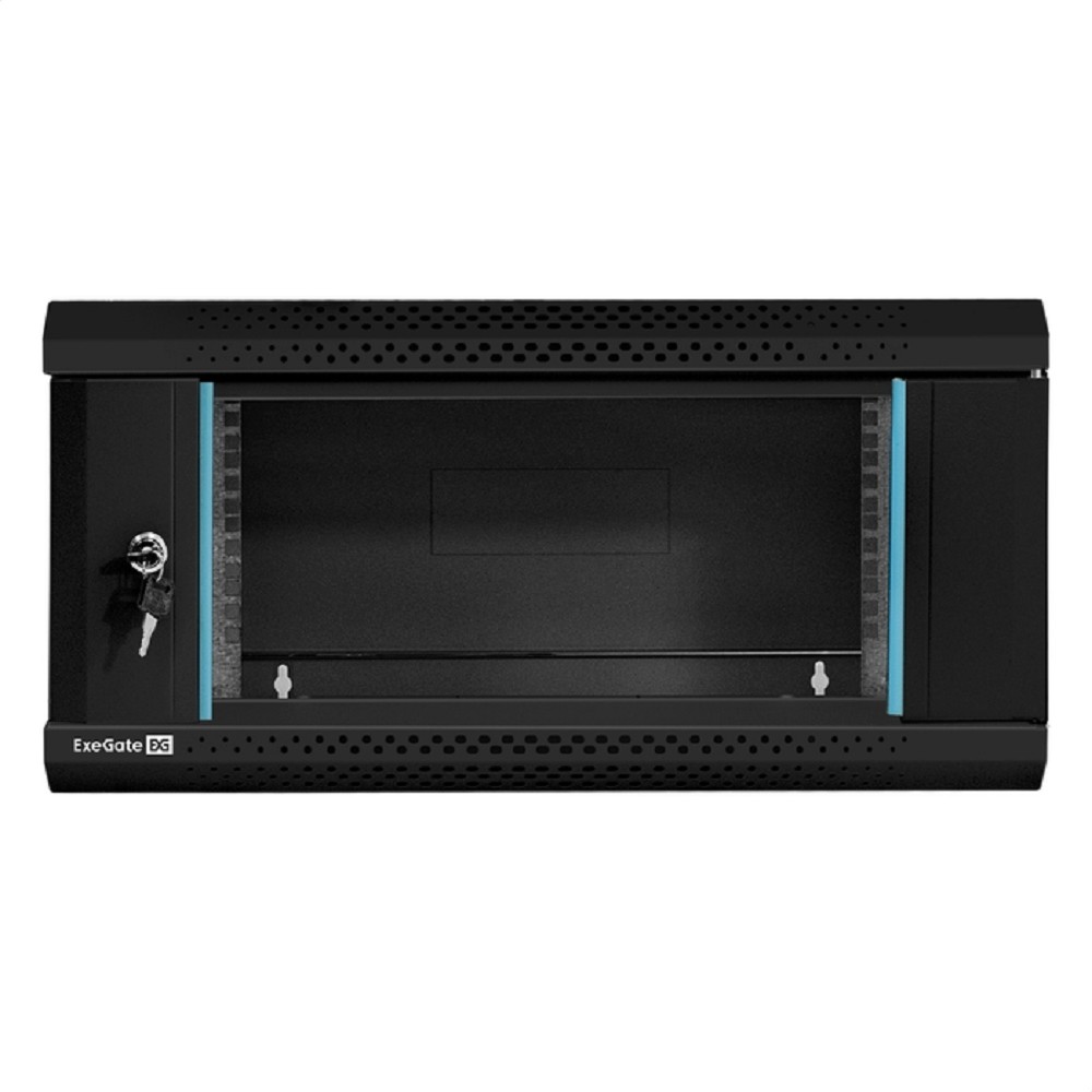 Exegate EX300250RUS Шкаф телекоммуникационный 19" настенный 4U ExeGate EC-WM-4U.450.G.BLACK (19”, 4U, 600x450x280mm (ШхГхВ), передняя дверь закаленное стекло, съемные боковые панели, пыле- и влагозащи