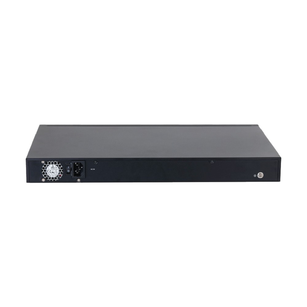 DAHUA DH-LR2226-24ET-360-V2 26-портовый управляемый коммутатор с ePoE, уровень L2, 24xRJ45 100Mb PoE, 2хКомбо SFP/RJ45 1Gb uplink, суммарно 360Вт, коммутация 8.8 Гбит/с, MAC-таблица 4К