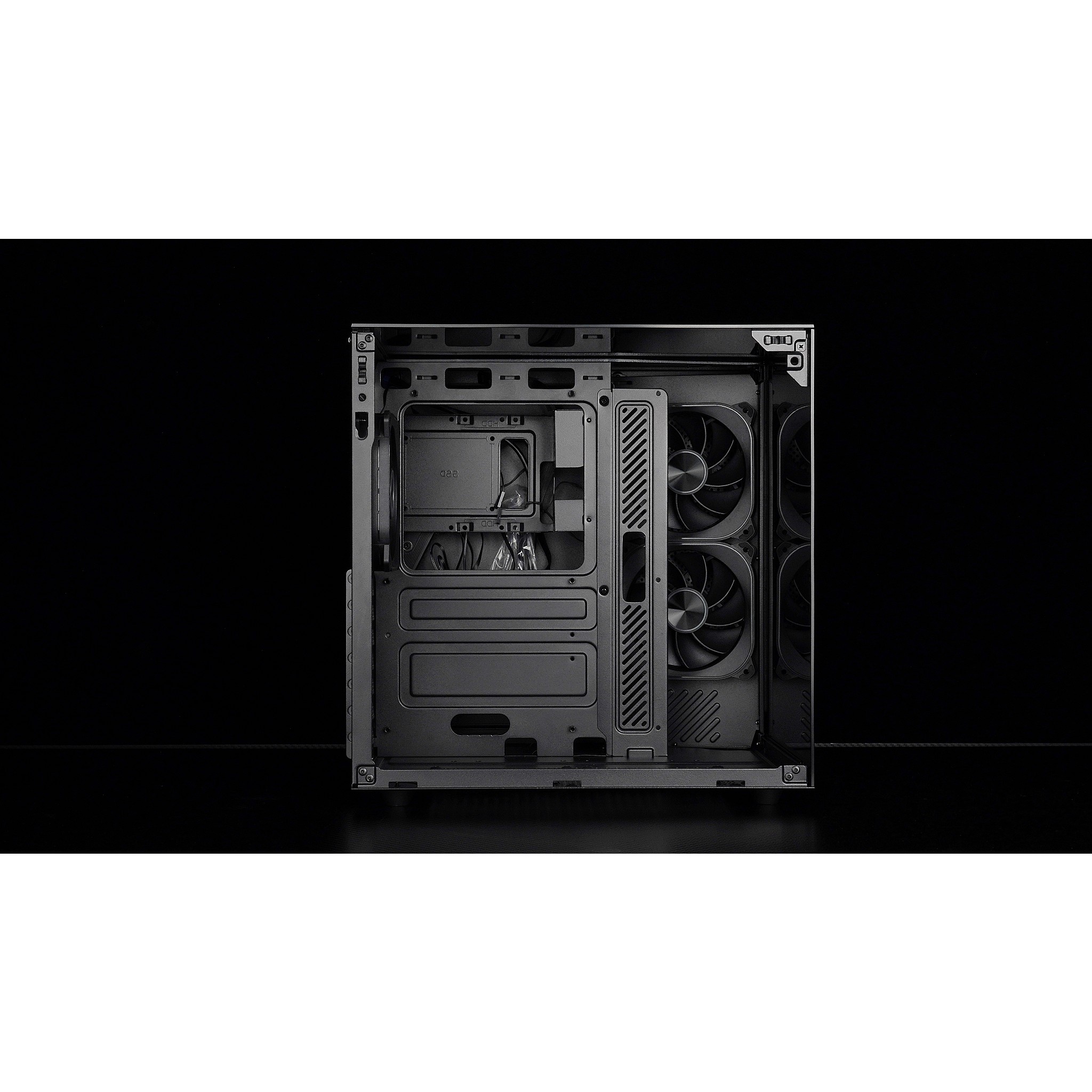 CBR Корпус ATX Cube X810BK, без БП, 1*USB Type-C, 1*USB 3.0, 1*USB 2.0, HD Audio+Mic, 3*fans, Black [PCC-ATX-X810BK-WPSU]