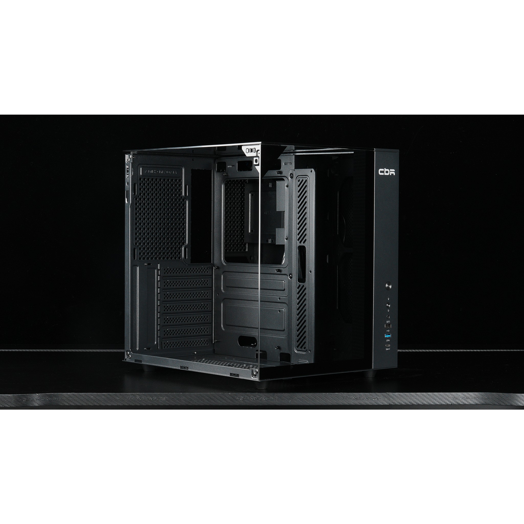 CBR Корпус ATX Cube X800BK, без БП, 1*USB Type-C, 1*USB 3.0, 1*USB 2.0, HD Audio+Mic, Black [PCC-ATX-X800BK-WPSU]