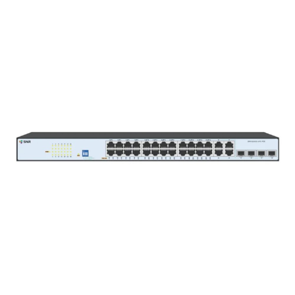 SNR Управляемый Web-smart PoE коммутатор уровня 2, 24 порта 10/100/1000Base-T, 4 порта Combo 10/100/1000Base-T|100/1000Base-X SFP, встроенный БП 220V AC арт. SNR-S2300G-24TC