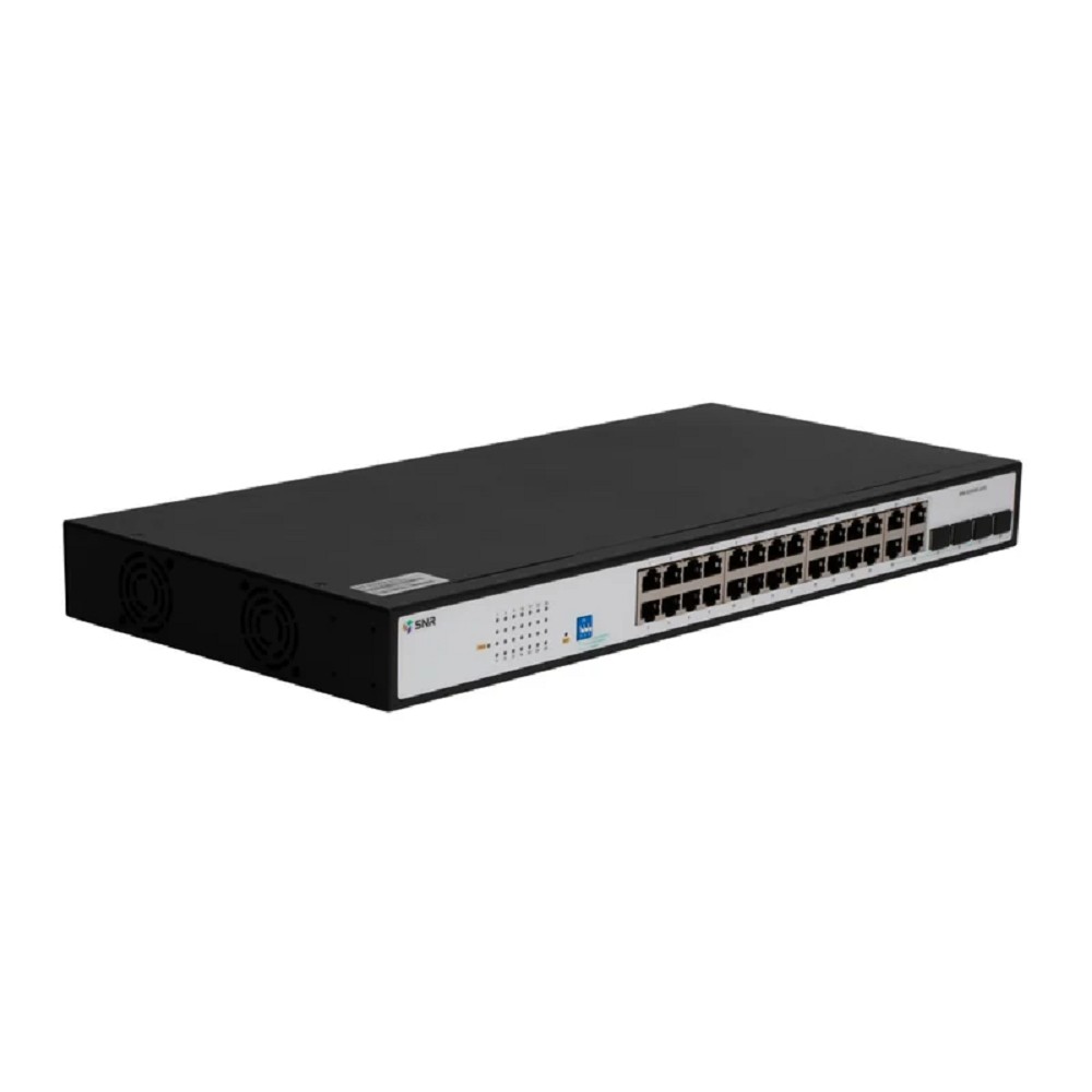 SNR Управляемый Web-smart PoE коммутатор уровня 2, 24 порта 10/100/1000Base-T, 4 порта Combo 10/100/1000Base-T|100/1000Base-X SFP, встроенный БП 220V AC арт. SNR-S2300G-24TC