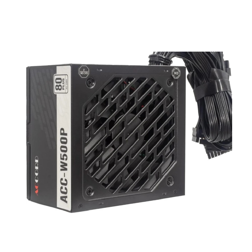 Accord ACC-W500P ATX 500W ACC-W500P 80+ white (20+4pin) 120mm fan 6xSATA RTL Accrod