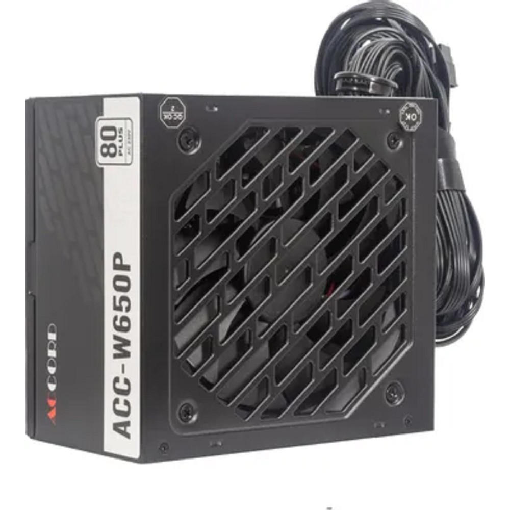 Accord ACC-W650P ATX 650W ACC-W650P 80+ white (20+4pin) 120mm fan 6xSATA RTL Accrod
