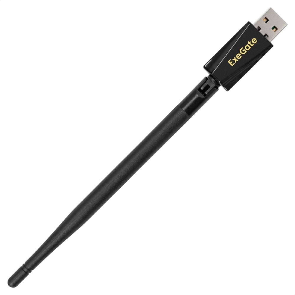 Exegate EX299652RUS Сетевой адаптер Wi-Fi 4 ExeGate EDWA-137-N300-1 (Беспроводной USB адаптер, Wi-Fi N (b/g/n), чипсет Realtek8192, до 300 Мбит/с на 2,4 ГГц, внешняя 3dBi антенна, USB 2.0)