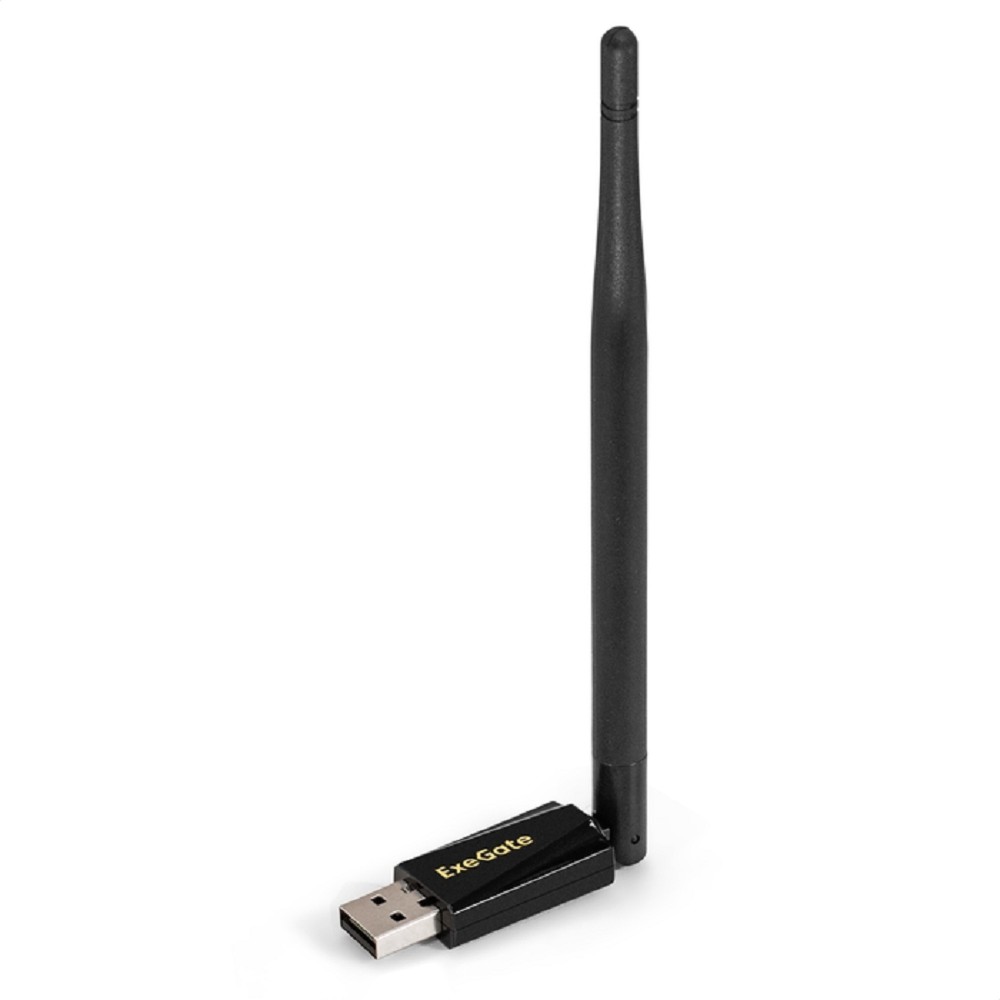 Exegate EX299652RUS Сетевой адаптер Wi-Fi 4 ExeGate EDWA-137-N300-1 (Беспроводной USB адаптер, Wi-Fi N (b/g/n), чипсет Realtek8192, до 300 Мбит/с на 2,4 ГГц, внешняя 3dBi антенна, USB 2.0)