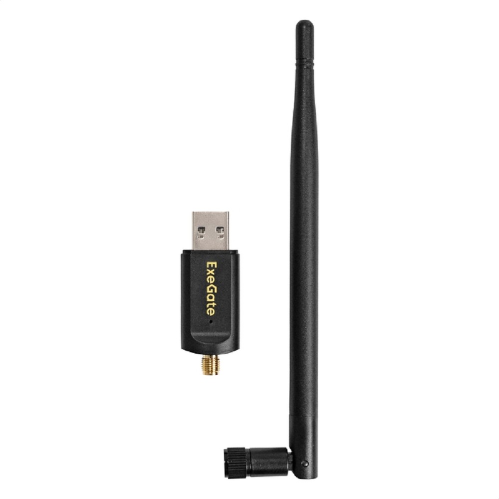 Exegate EX299655RUS Сетевой адаптер Wi-Fi 5 двухдиапазонный высокого усиления ExeGate EDWA-186-AC1300-2 (Wi-Fi AC (a/b/g/n/ac), чипсет Realtek8812, 2.4 ГГц до 400 Мбит/с + 5 ГГц до 867 Мбит/с, 1x5dBi