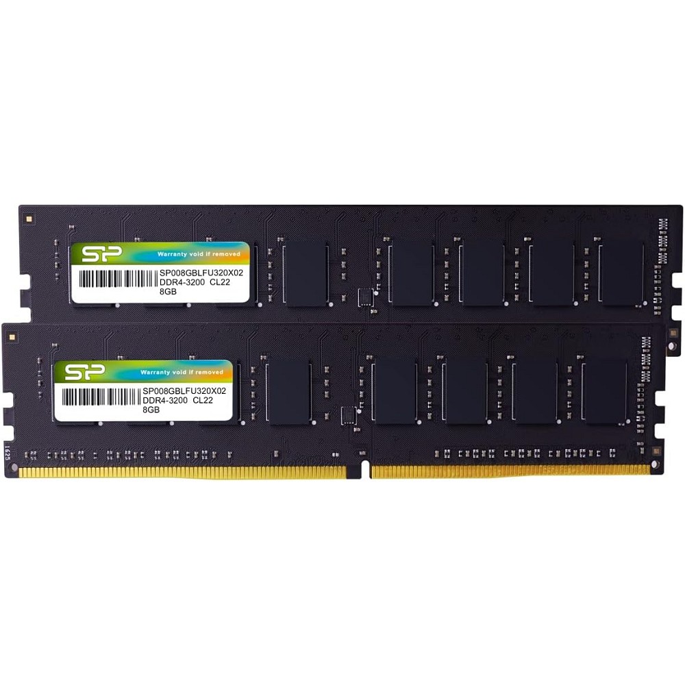 Оперативная память Silicon Power DDR4 DIMM 16GB (8GBx2) SP016GBLFU320X22 CL22 3200MHz