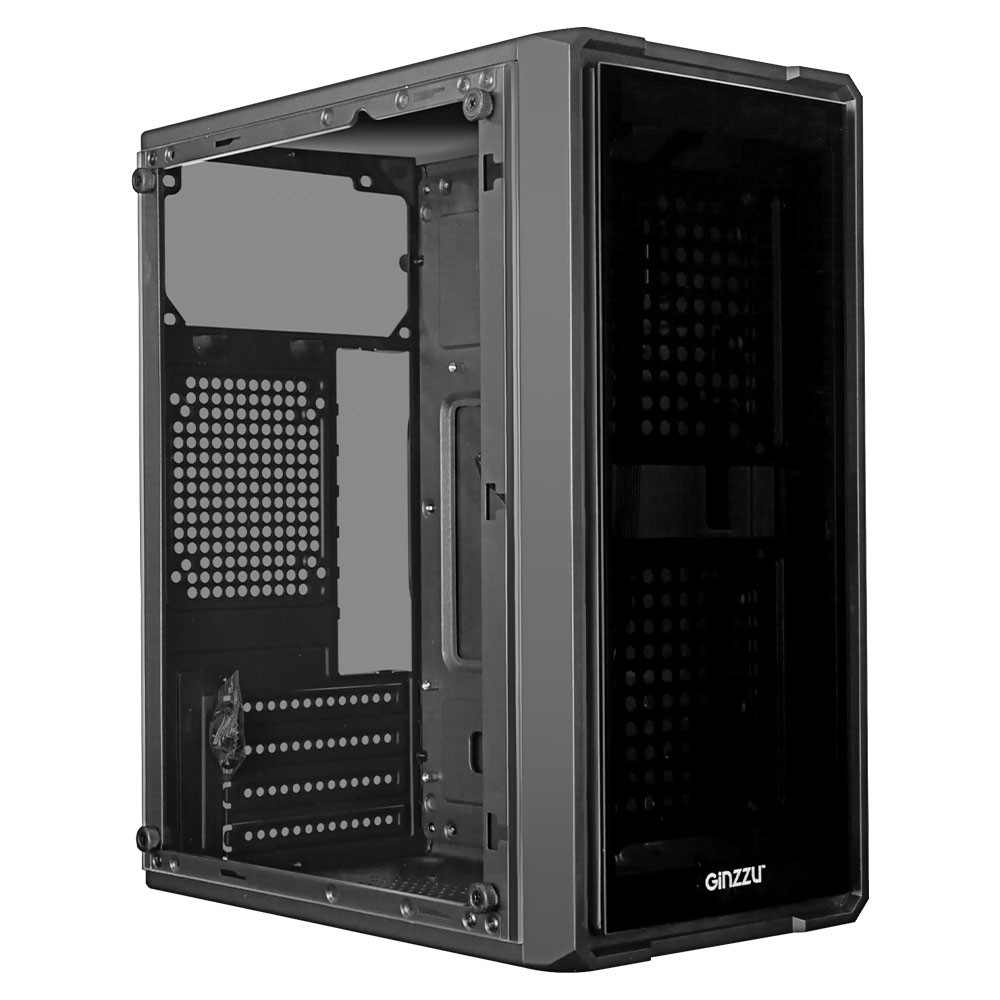 Ginzzu B175 2*USB 2.0,AU передняя и боковая панель стекло