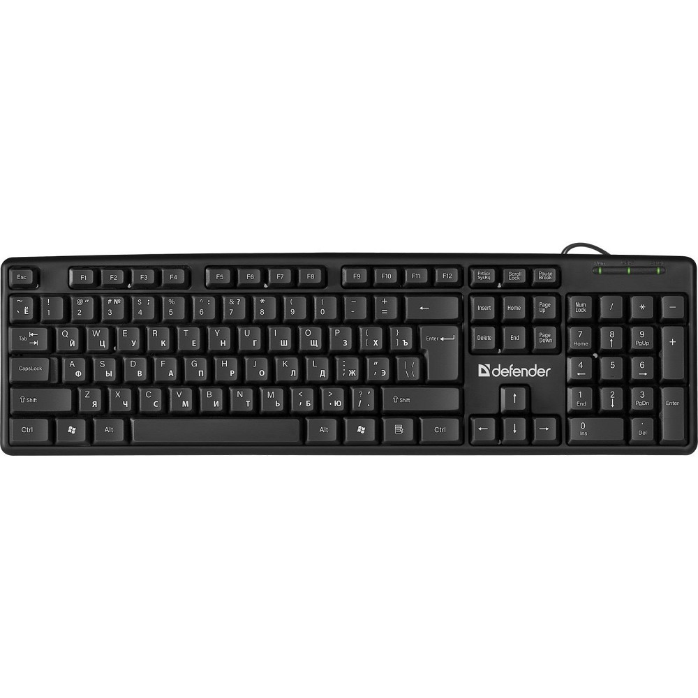 Повреждение упаковки Defender Клавиатура Element HB-520 Black USB [45522] {Проводная, 108кн.+ 3доп.} арт. 45522_DP