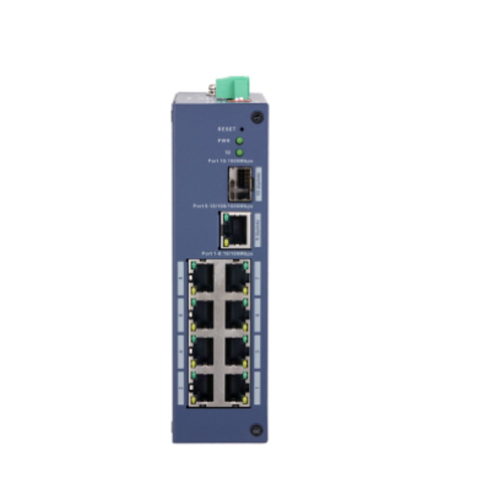 Коммутатор Dahua DH-CHS4110-8ET (L2) 8x100Мбит/с 1x1Гбит/с 1xКомбо(1000BASE-T/SFP) управляемый